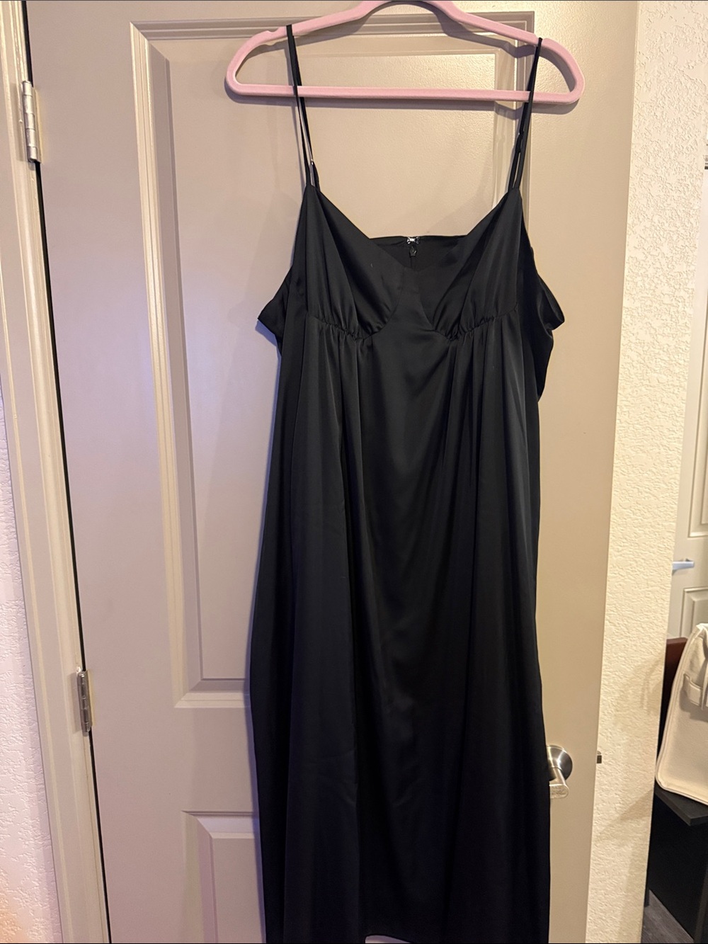 Scoop Classic Black Slip Dress with Spaghetti Straps